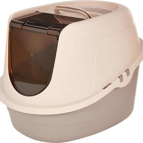 No-Mess Hooded Cat Litter Box, Standard, Multicolor, 21 in x 16 in x 15 in