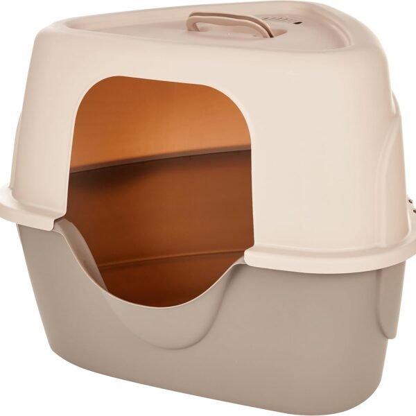 Cat Litter Box with Lid, No-Mess, Standard, unisex, Charcoal, 26 in x 23 in x 20 in